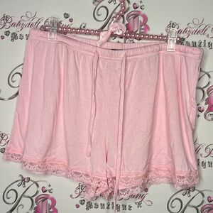 Avid love pink shorts lace trim baby pink bubble gum cotton candy soft y2k